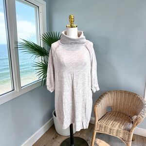 Free People Beach Terri Cocoon Dress Cowl Neck Oatmeal One Size Coastal Resort